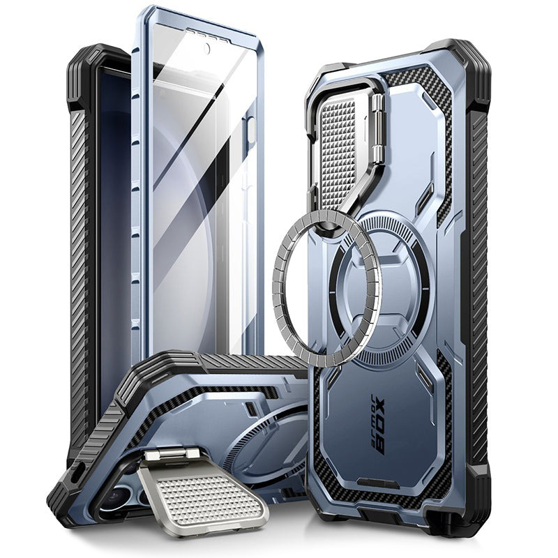 Etui pancerne Supcase i-Blason Armorbox Mag do Galaxy S24 Ultra, niebieskie